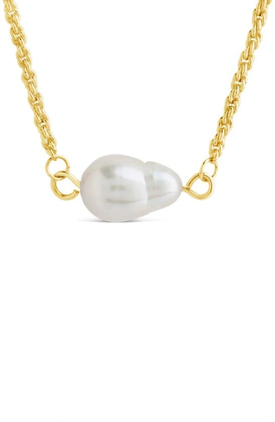 Shop Sterling Forever Elyse Freshwater Pearl Pendant Necklace In Gold