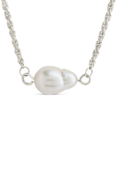 Shop Sterling Forever Elyse Freshwater Pearl Pendant Necklace In Silver
