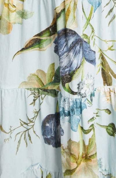 Shop Erdem Abilene Floral Print Cotton Poplin Shirtdress In Blue/ Multi