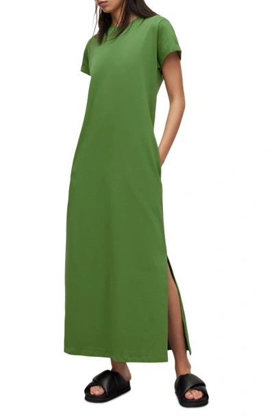 Shop Allsaints Anna Cotton Maxi Dress In Strong Green