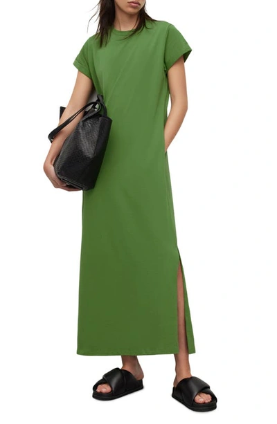 Shop Allsaints Anna Cotton Maxi Dress In Strong Green