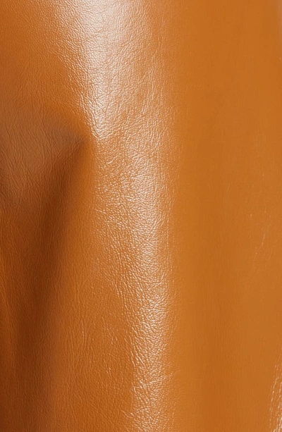 Fabiana Filippi Leather Wide Leg Pants In Toffee