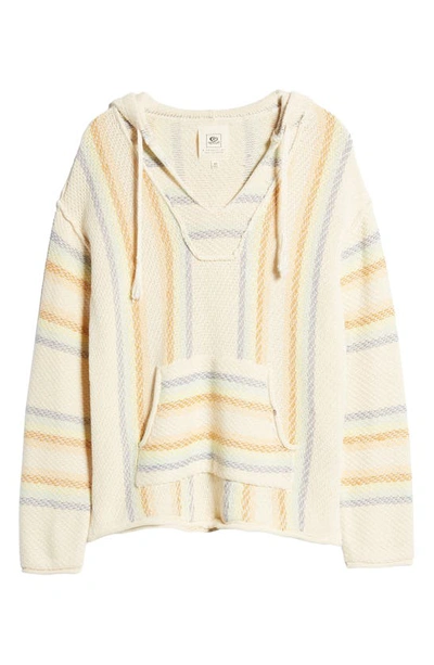 Shop Rip Curl Day Break Stripe Hooded Poncho In Off White