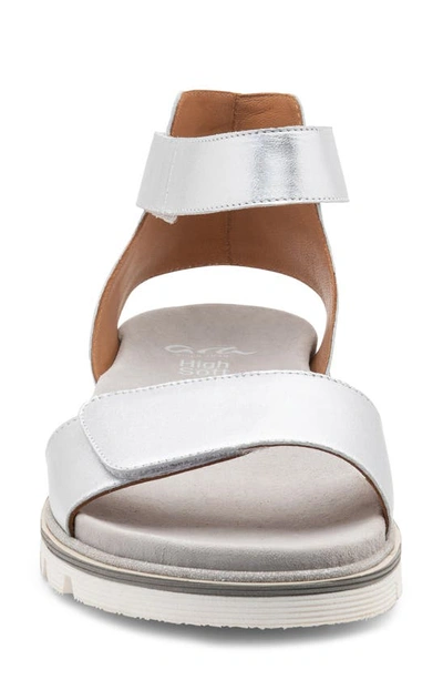 Ara Kasandra Sandal In Silver Metallic Calf
