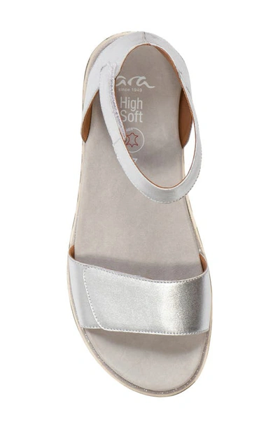 Ara Kasandra Sandal In Silver Metallic Calf