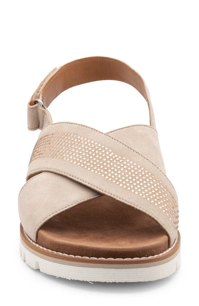 Ara Kiki Rhinestone Slingback Sandal In Sand Suede