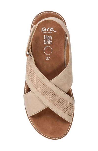 Ara Kiki Rhinestone Slingback Sandal In Sand Suede
