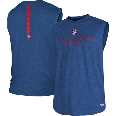 Shop New Era Heather Royal Chicago Cubs Team Muscle Tank Top