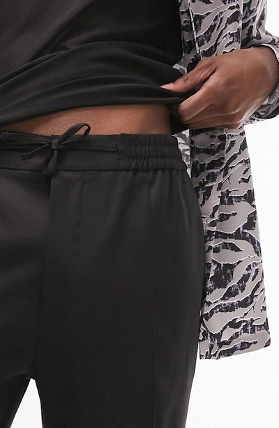Shop Topman Pintuck Slim Fit Drawstring Shorts In Black