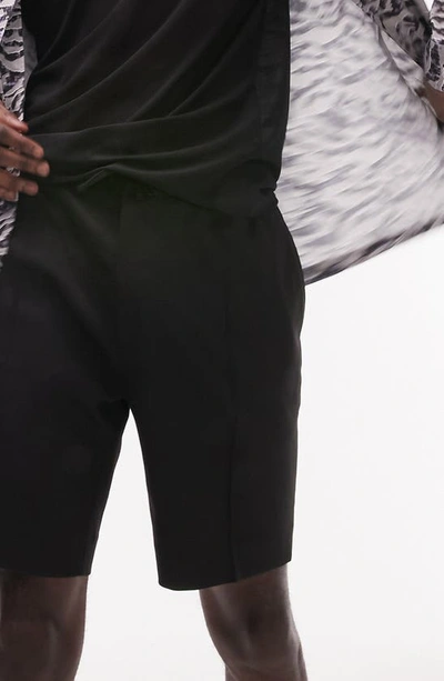 Shop Topman Pintuck Slim Fit Drawstring Shorts In Black