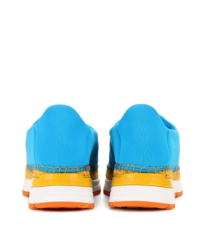 Shop Dolce & Gabbana Embellished Espadrille Sneakers In Llue