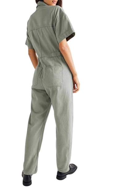 Shop Free People We The Free Marci Short Sleeve Jumpsuit In Washed Army