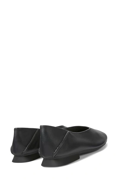Camper Camelia Apple Skin Ballerina Flats In Black Smooth