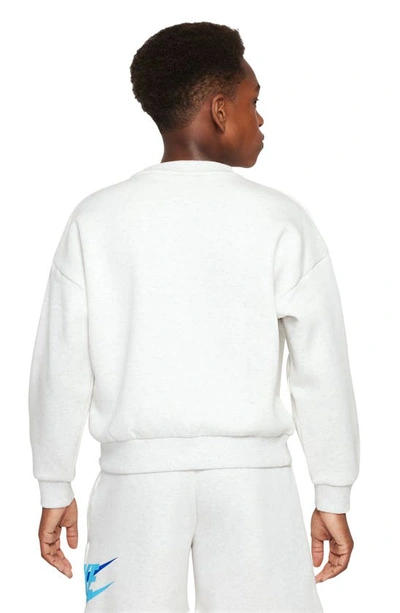 Shop Nike Kids' Sportswear Fleece Graphic Sweatshirt In Birch Heather