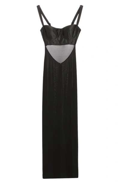 Shop Dolce & Gabbana Kim Stretch Organzine Corset Dress In Black