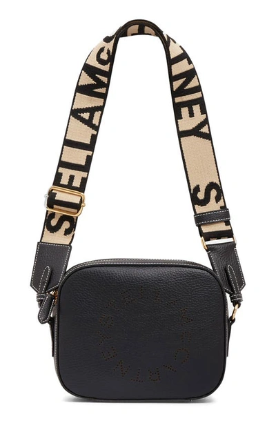 Shop Stella Mccartney Perforated Logo Faux Leather Camera Bag In Black