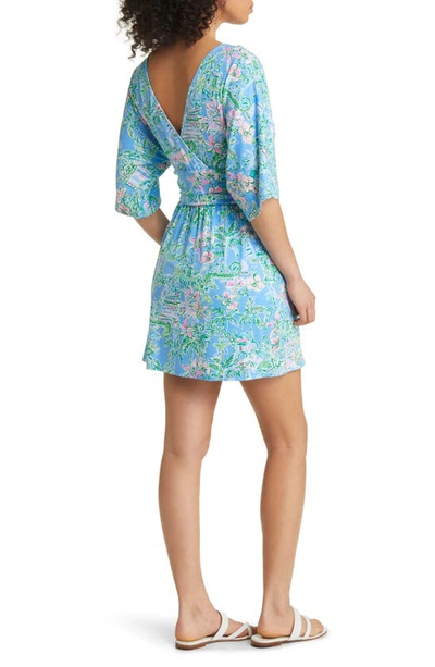 Shop Lilly Pulitzer Parigi Floral Skort Romper In Boca Blue Beneath Bougainville