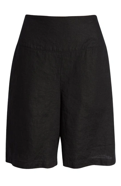 Shop Masai Copenhagen Pinja Smocked Back Linen Shorts In Black
