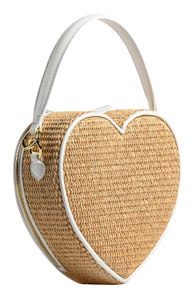 Shop Liselle Kiss Harley Raffia Heart Crossbody Bag In Natural