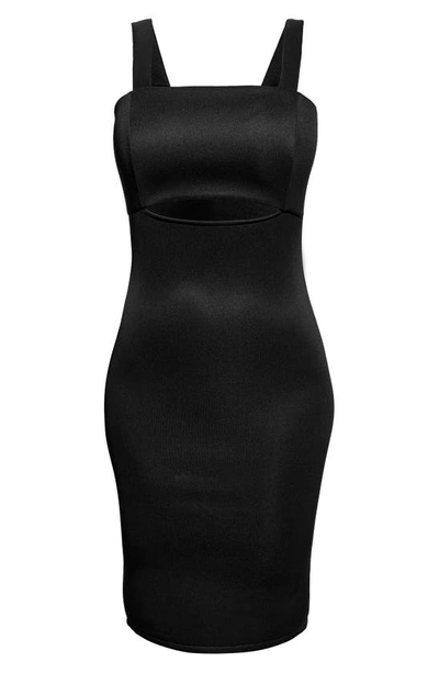 Shop As By Df Cleo Cutout Scuba Body-con Dress In Black