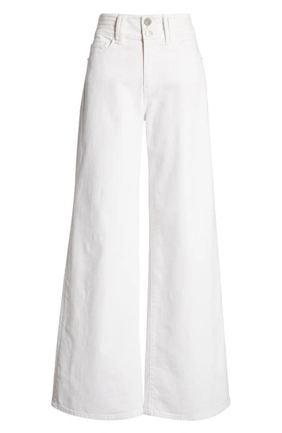 Shop Frame Paneled High Waist Wide Leg Jeans In Blanc