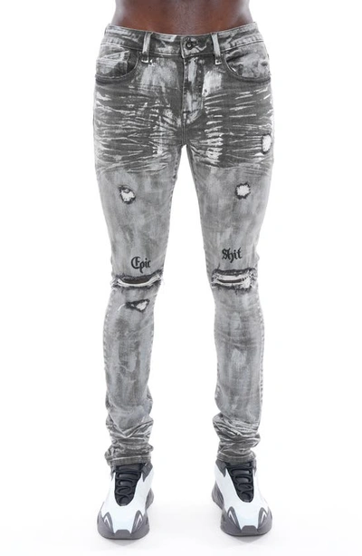 Shop Cult Of Individuality Punk Distressed Super Skinny Jeans In Sheetrock