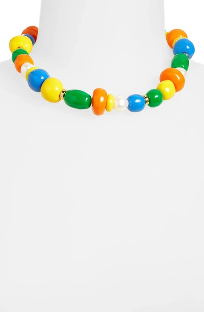 Shop Eliou Multi Beaded Necklace In Yellow Multi