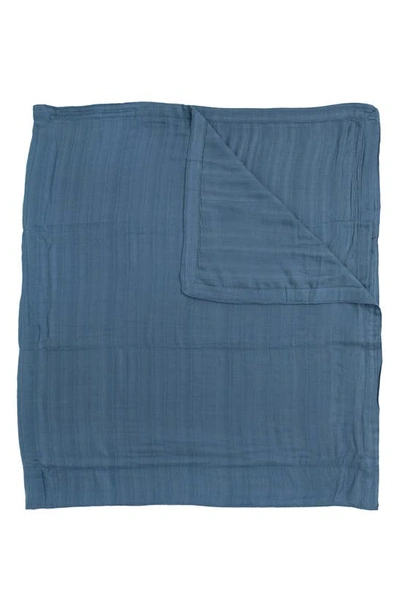 Little Unicorn Cotton Muslin Quilted Throw In Blue Dusk