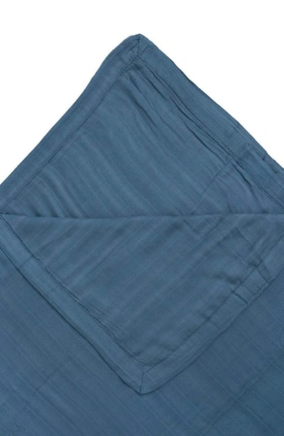 Little Unicorn Cotton Muslin Quilted Throw In Blue Dusk