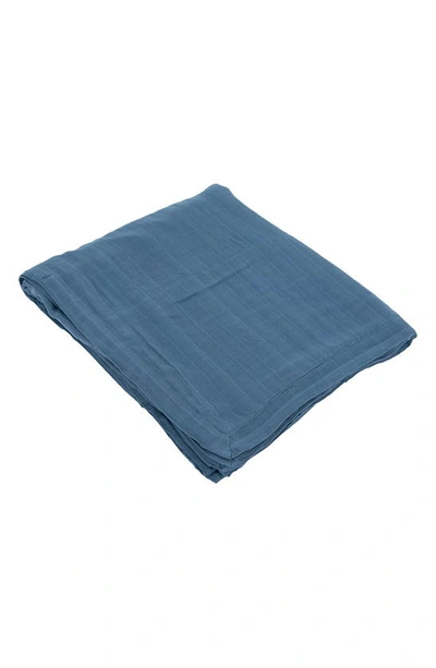 Little Unicorn Cotton Muslin Quilted Throw In Blue Dusk