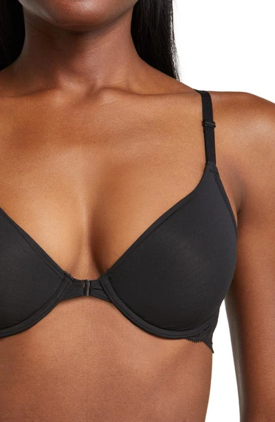 Natori Underwire Front Close Contour Bra In Black