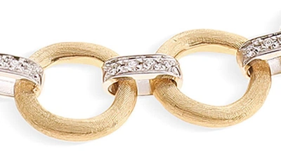 Shop Marco Bicego Jaipur Diamond Link Bracelet In Yl/ Wh Gold
