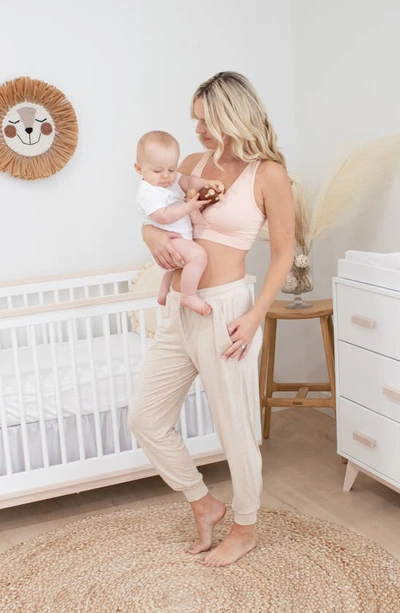 Shop Kindred Bravely Tapered Maternity Lounge Joggers In Oatmeal