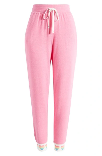 Pj Salvage Fresh & Fruity Banded Hem Pants In Hot Pink
