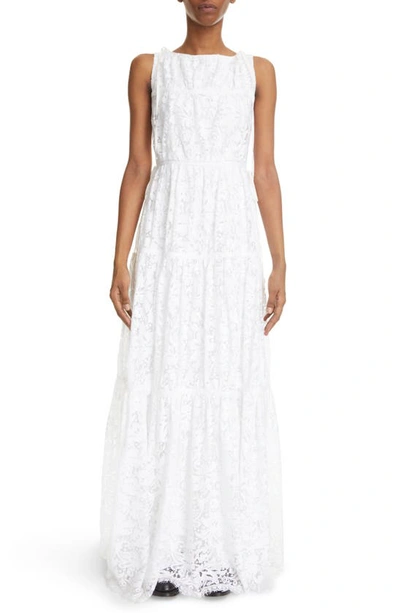 Shop Erdem Isla Tie Shoulder Floral Lace Gown In White