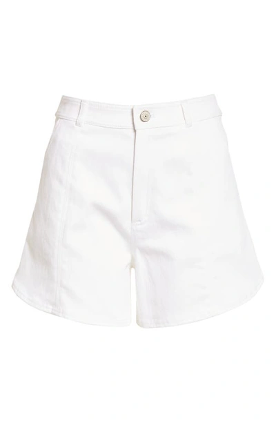 Shop Cinq À Sept Yuna High Waist Denim Shorts In White