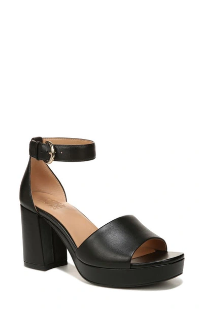 Shop Naturalizer Pearlyn Ankle Strap Platform Sandal In Black Leather