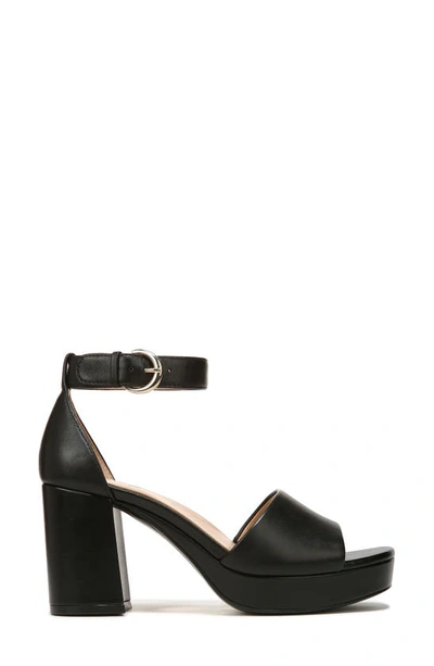Naturalizer Pearlyn Ankle Strap Platform Sandal In Black Leather