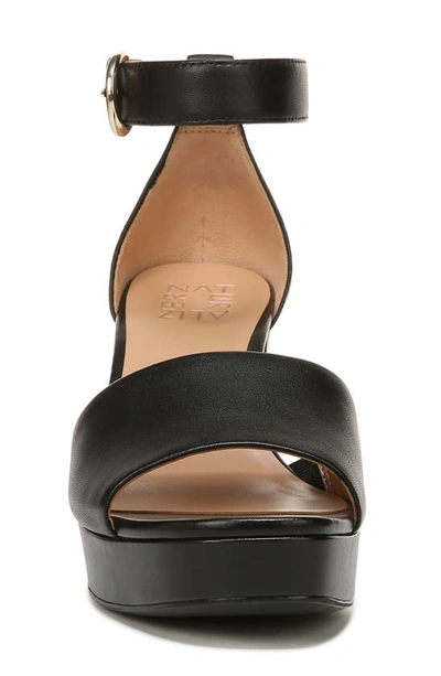 Naturalizer Pearlyn Ankle Strap Platform Sandal In Black Leather