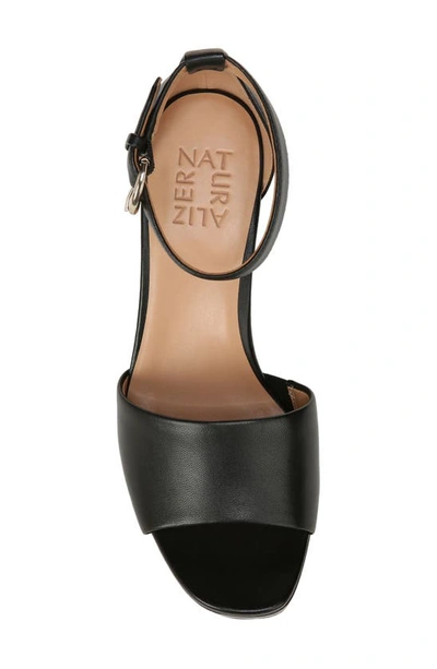 Naturalizer Pearlyn Ankle Strap Platform Sandal In Black Leather
