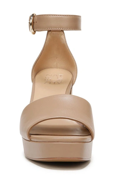 Naturalizer Pearlyn Ankle Strap Platform Sandal In Taupe Leather
