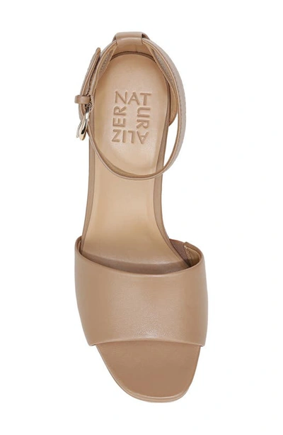 Naturalizer Pearlyn Ankle Strap Platform Sandal In Taupe Leather