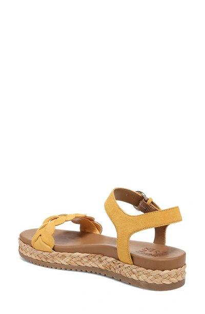 Shop Naturalizer Neila Ankle Strap Platform Sandal In Daffodil Yellow Leather