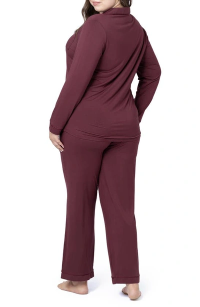 Shop Kindred Bravely Clea Classic Long Sleeve Maternity/nursing/postpartum Pajamas In Fig