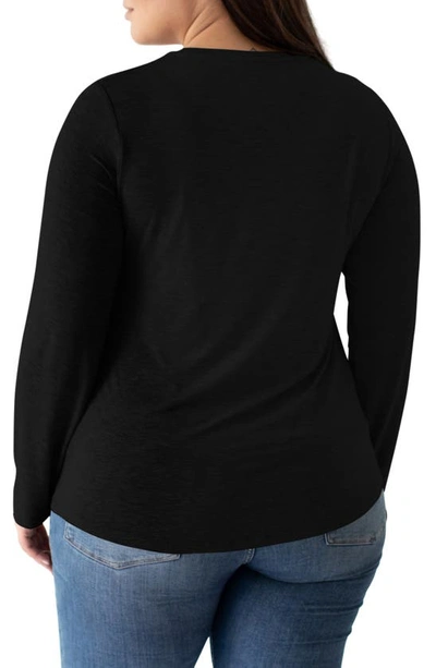 Shop Kindred Bravely Long Sleeve Maternity/nursing T-shirt In Black