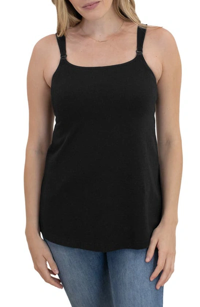 Shop Kindred Bravely Signature Cotton Nursing Tank Top In Black