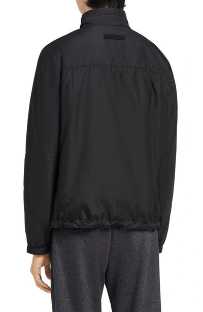 Zegna Zephyr Reversible Blouson Jacket In Black