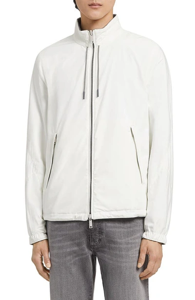 Shop Zegna Zephyr Reversible Blouson Jacket In White