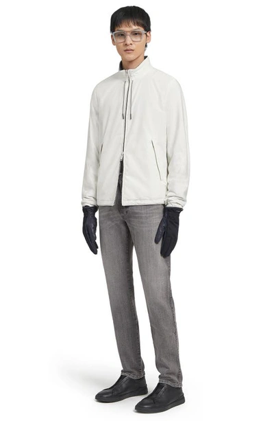 Shop Zegna Zephyr Reversible Blouson Jacket In White