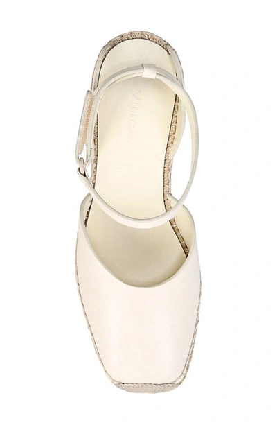 Shop Vince Cecilia Ankle Strap Espadrille Wedge In Marble Cream
